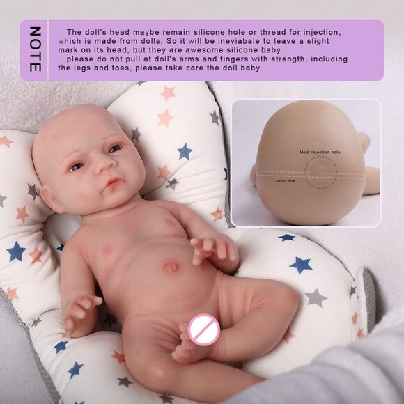 🆕18.5Full Silicone Reborn Baby Doll Soft Solid Newborn Infant Soft Boy Dolls - Picture 8 of 8